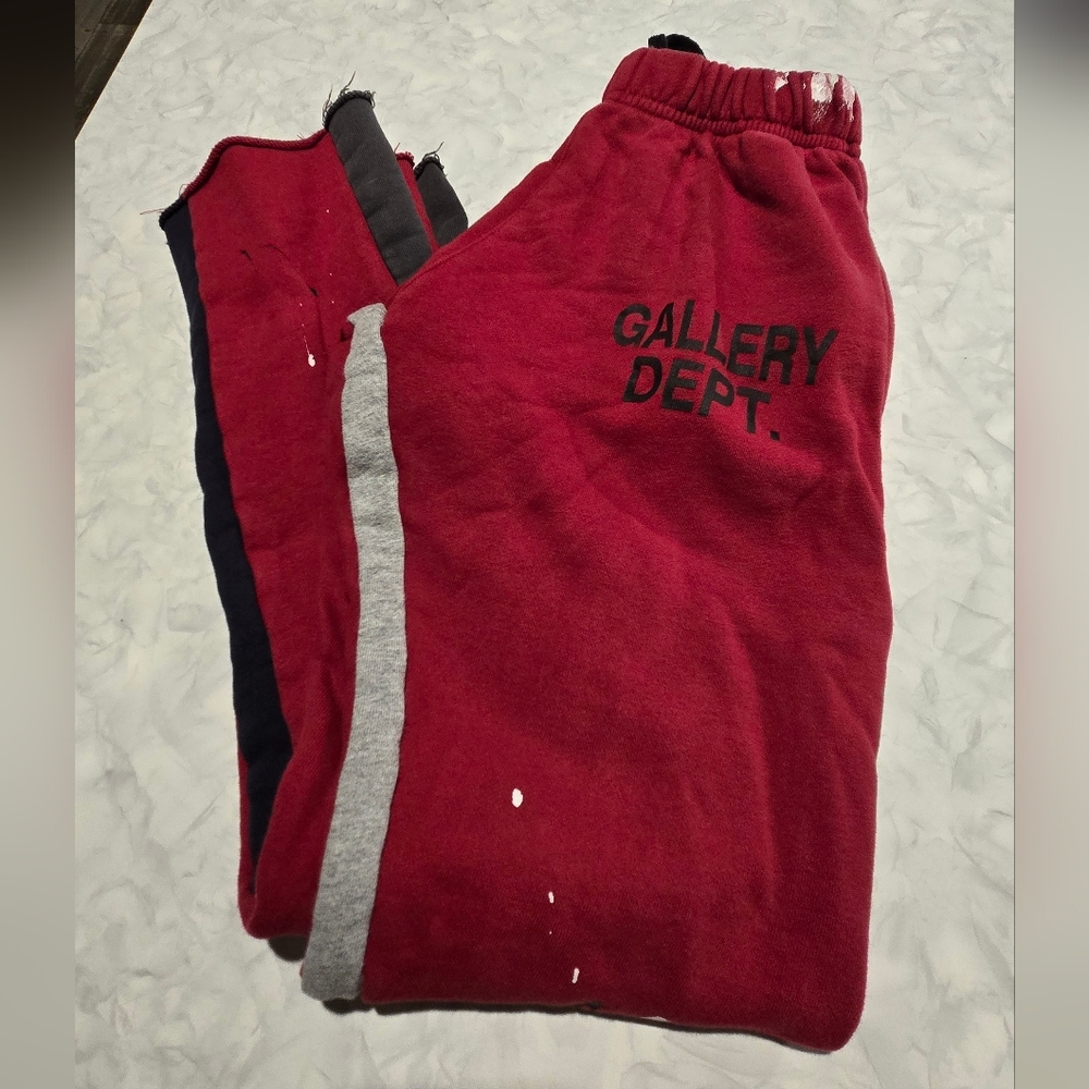 Gallery Dept Red Paint Splatter Sweatpants Size Large